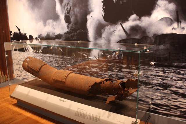 A piece of the USS Arizona rescued from Peal Harbor.